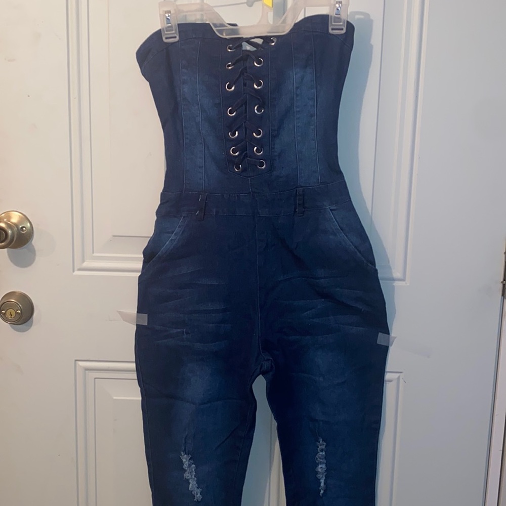 COPY - Denim Halter Top Jumpsuits